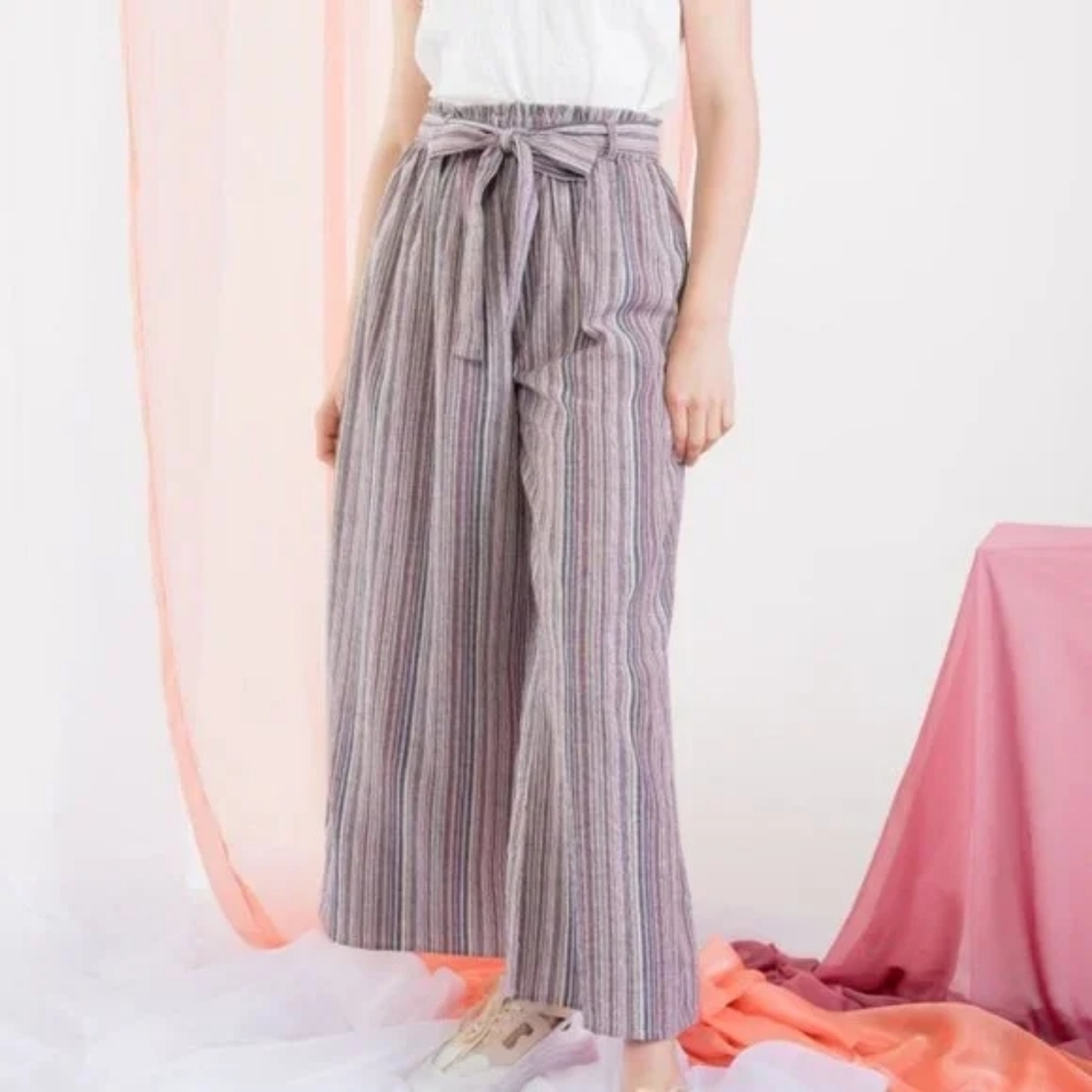 NWOT THML Multicolor Paperbag Pants